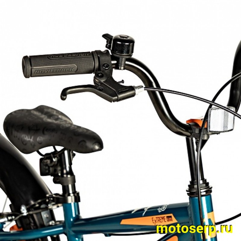 Купить  16" NOVATRACK EXTREME синий/ор (НОВАТРЕК ЭКСТРИМ) 16"; 1ск ; рама-алюм; тормоз-V-Brake (шт) (ART (M купить с доставкой по Москве и России, цена, технические характеристики, комплектация фото  - motoserp.ru