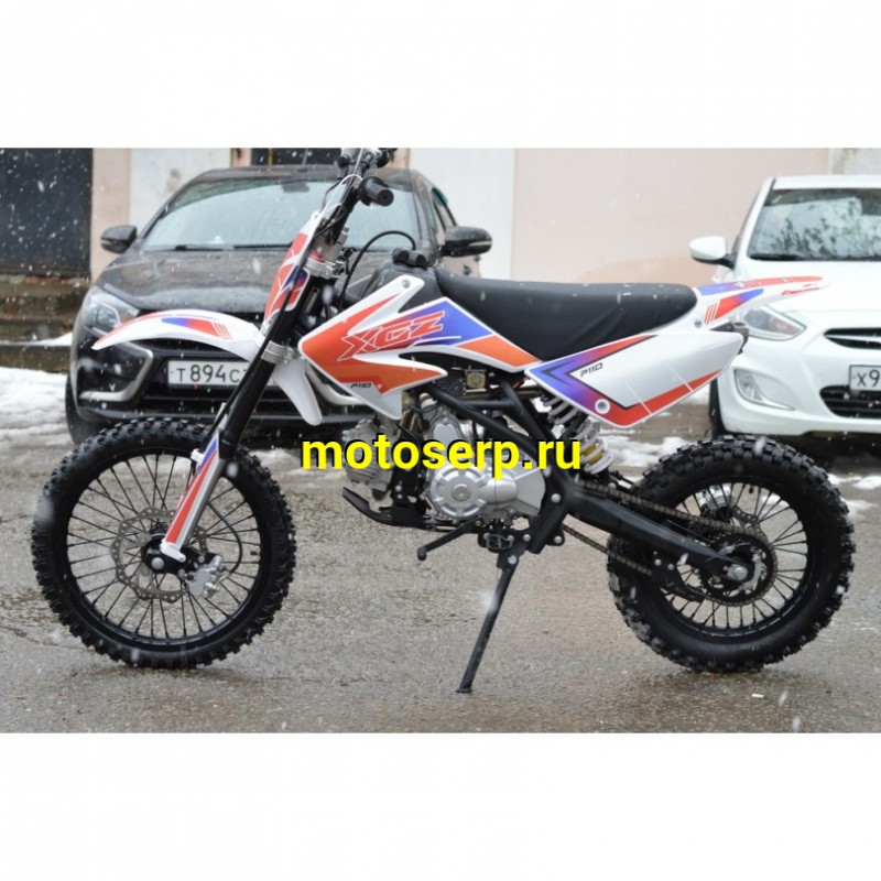 Купить  Питбайк XGZ P110 110сс 17/14" полуавтом, эл/кикстарт (спортинв)  (шт)  купить с доставкой по Москве и России, цена, технические характеристики, комплектация фото  - motoserp.ru