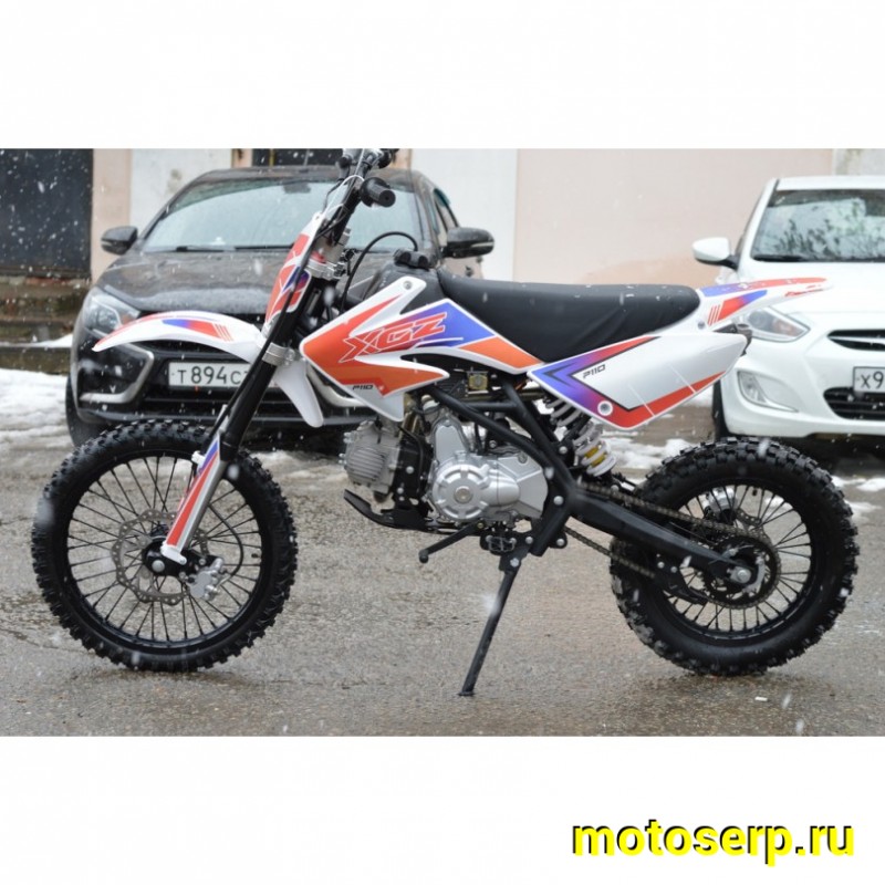 Купить  Питбайк XGZ P110 110сс 17/14" полуавтом, эл/кикстарт (спортинв)  (шт)  купить с доставкой по Москве и России, цена, технические характеристики, комплектация фото  - motoserp.ru