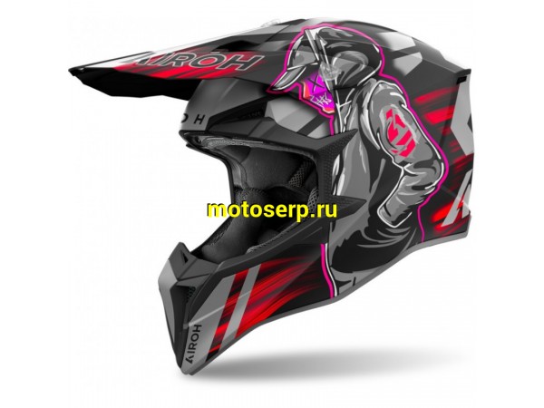 Купить  Шлем Кросс AIROH WRAAAP CYBER RED MATT (S) (шт) (AIM WRC55-S купить с доставкой по Москве и России, цена, технические характеристики, комплектация фото  - motoserp.ru