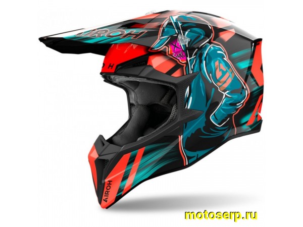Купить  Шлем Кросс AIROH WRAAAP CYBER ORANGE GLOSS (M) (шт) (AIM WRC32-M купить с доставкой по Москве и России, цена, технические характеристики, комплектация фото  - motoserp.ru