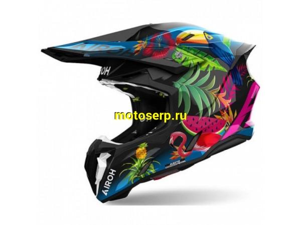 Купить  Шлем Кросс AIROH TWIST 3.0 AMAZONIA GLOSSY (XL) (шт) (AIM TW3TAM35-XL купить с доставкой по Москве и России, цена, технические характеристики, комплектация фото  - motoserp.ru