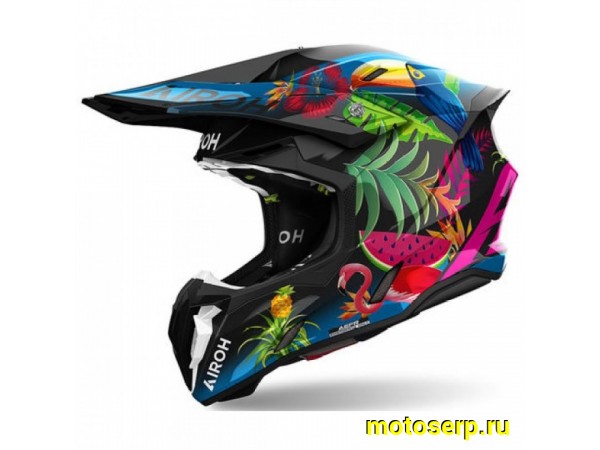 Купить  Шлем Кросс AIROH TWIST 3.0 AMAZONIA GLOSSY (M) (шт) (AIM TW3TAM35-M купить с доставкой по Москве и России, цена, технические характеристики, комплектация фото  - motoserp.ru