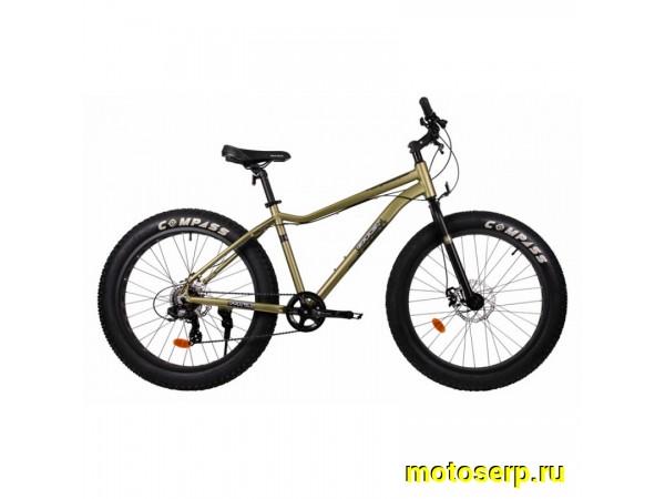 Купить  26" FAT TECH TEAM GARET зеленый (18) (Тач Тим Гарет) 26"; 7ск; рама-алюминий; тормоз-Disk; вилка-стальная (шт) (ART купить с доставкой по Москве и России, цена, технические характеристики, комплектация фото  - motoserp.ru