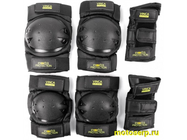 Купить  Наколенники + наколотники (детск.) защитные VINCA SPORT размер (L) Вело (компл.) (Бар VP 33 adult black (L) купить с доставкой по Москве и России, цена, технические характеристики, комплектация фото  - motoserp.ru