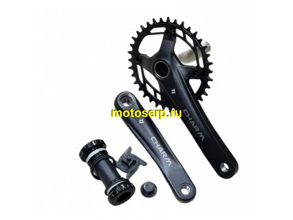 Купить  Шатуны 1 зв. на шлицах Алюм. 36 зуб. PROWHEEL FD04S + вал каретка с выносными подшипниками 175мм Вело (комп) (Ряб купить с доставкой по Москве и России, цена, технические характеристики, комплектация фото  - motoserp.ru