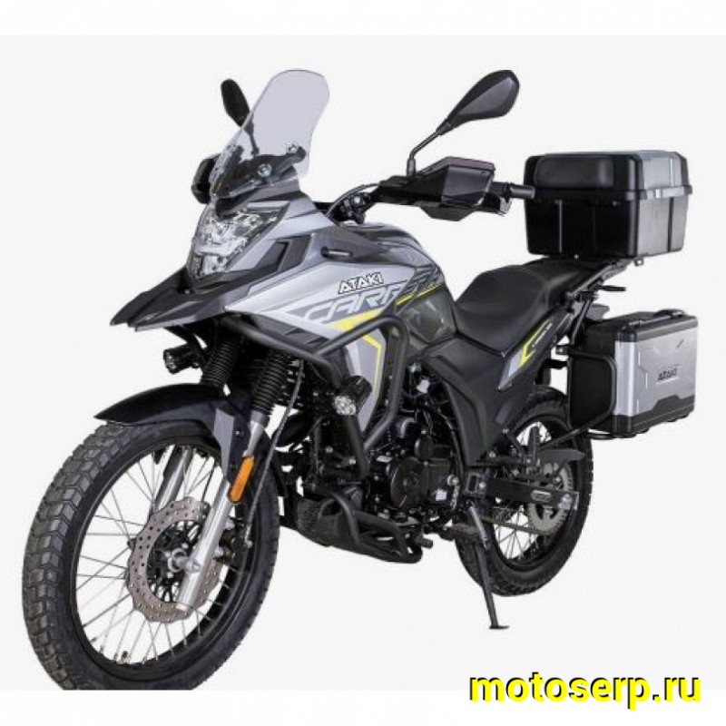 Купить  Мотоцикл внедорожный ATAKI CARRERA 300 (4T PR300) ПТС 19/17 (2025г.) Серый Тур-эндуро ЗА КОФРЫ +41950р. без дуг. (шт) (SM  купить с доставкой по Москве и России, цена, технические характеристики, комплектация фото  - motoserp.ru