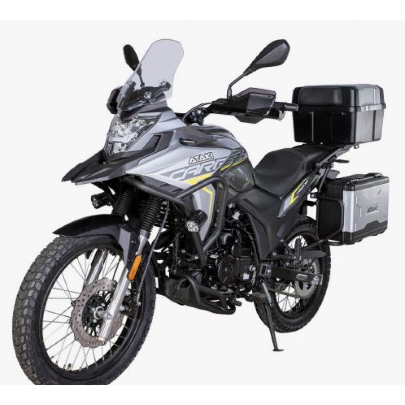 Купить  Мотоцикл внедорожный ATAKI Carrera 300 (4T PR300) 19/17 (2025г.) Серый Тур-эндуро ЗА КОФРЫ +41950р. без дуг. (шт) (SM  купить с доставкой по Москве и России, цена, технические характеристики, комплектация фото  - motoserp.ru