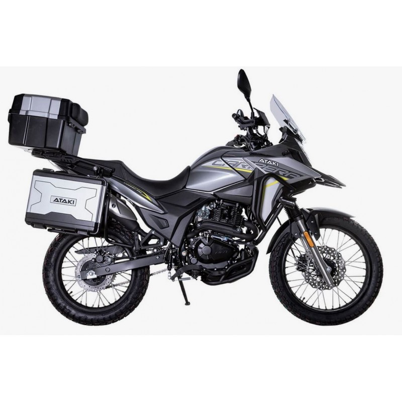 Купить  Мотоцикл внедорожный ATAKI Carrera 300 (4T PR300) 19/17 (2025г.) Серый Тур-эндуро ЗА КОФРЫ +41950р. без дуг. (шт) (SM  купить с доставкой по Москве и России, цена, технические характеристики, комплектация фото  - motoserp.ru