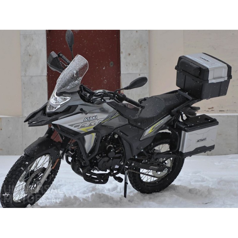 Купить  Мотоцикл внедорожный ATAKI Carrera 300 (4T PR300) 19/17 (2025г.) Серый Тур-эндуро ЗА КОФРЫ +41950р. без дуг. (шт) (SM  купить с доставкой по Москве и России, цена, технические характеристики, комплектация фото  - motoserp.ru