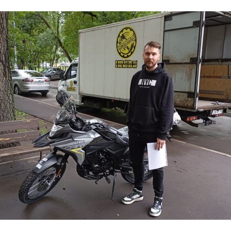 Купить  Мотоцикл внедорожный ATAKI Carrera 300 (4T PR300) 19/17 (2025г.) Серый Тур-эндуро ЗА КОФРЫ +41950р. без дуг. (шт) (SM  купить с доставкой по Москве и России, цена, технические характеристики, комплектация фото  - motoserp.ru