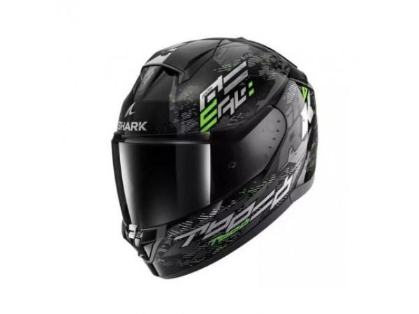 Купить  Шлем закрытый интеграл SHARK RIDILL 2 MOLOKAI Black/Silver/Green (XXL) (шт) (SHARK HE1109E-KSG-XXL купить с доставкой по Москве и России, цена, технические характеристики, комплектация фото  - motoserp.ru