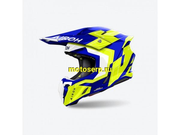 Купить  Шлем Кросс AIROH TWIST 3.0 DIZZY Blue/Yellow Glossy (XL) (шт) (AIROH TW3D31-XL купить с доставкой по Москве и России, цена, технические характеристики, комплектация фото  - motoserp.ru