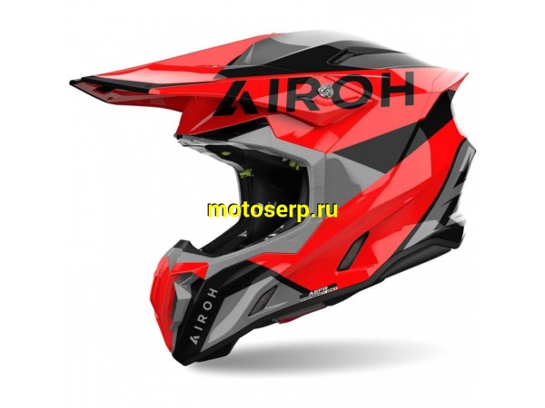 Купить  Шлем Кросс AIROH TWIST 3.0 KING RED GLOSS (M) (шт) (AIM TW3K31-M купить с доставкой по Москве и России, цена, технические характеристики, комплектация фото  - motoserp.ru