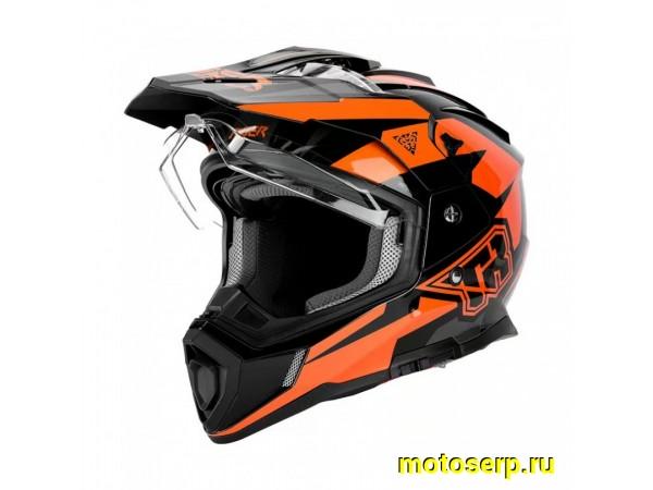 Купить  Шлем Кросс KIOSHI TR (мотард) черный/оранжевый  р-р XL  1390гр (шт)  (Regul 100100-29 купить с доставкой по Москве и России, цена, технические характеристики, комплектация фото  - motoserp.ru