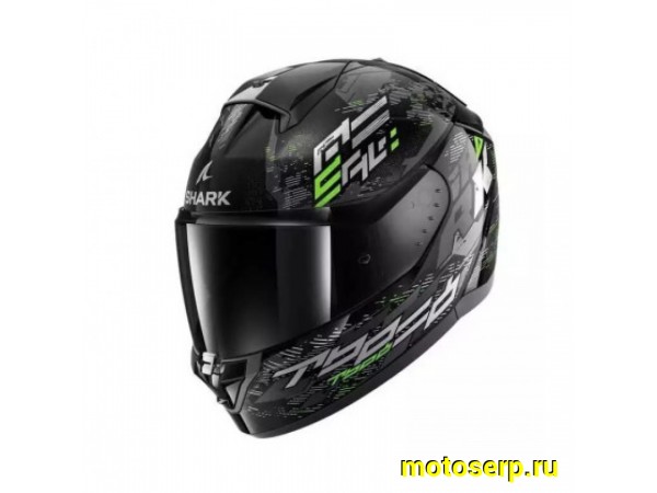 Купить  Шлем закрытый интеграл SHARK RIDILL 2 MOLOKAI Black/Silver/Green (L) (шт) (SHARK HE1109E-KSG-L купить с доставкой по Москве и России, цена, технические характеристики, комплектация фото  - motoserp.ru