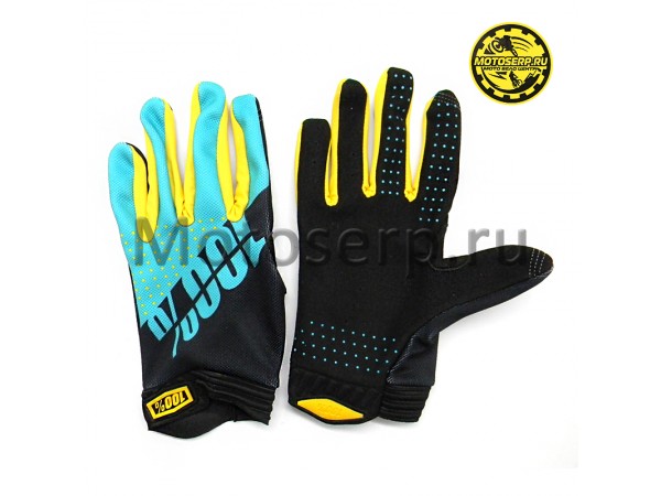 Купить  Перчатки 100% Ridefit Glove Fluo черный/бирюзовый (XL) (реплика) (пар) (Кокурин купить с доставкой по Москве и России, цена, технические характеристики, комплектация фото  - motoserp.ru