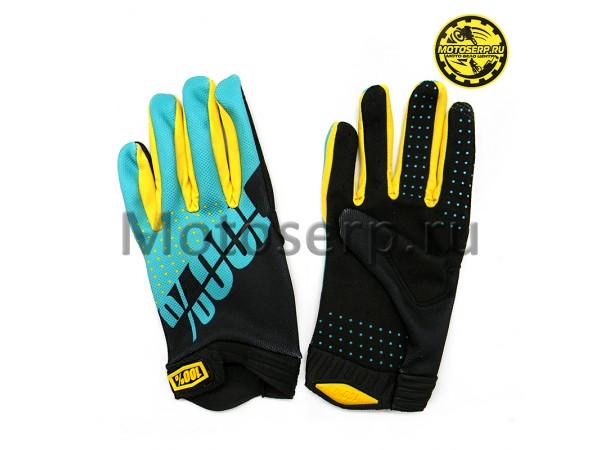 Купить  Перчатки 100% Ridefit Glove Fluo черный/бирюзовый (S) (реплика) (пар) (Кокурин купить с доставкой по Москве и России, цена, технические характеристики, комплектация фото  - motoserp.ru