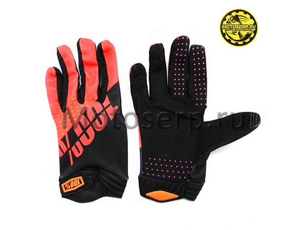 Купить  Перчатки 100% Ridefit Glove Fluo черный/красный (S) (реплика) (пар) (Кокурин купить с доставкой по Москве и России, цена, технические характеристики, комплектация фото  - motoserp.ru
