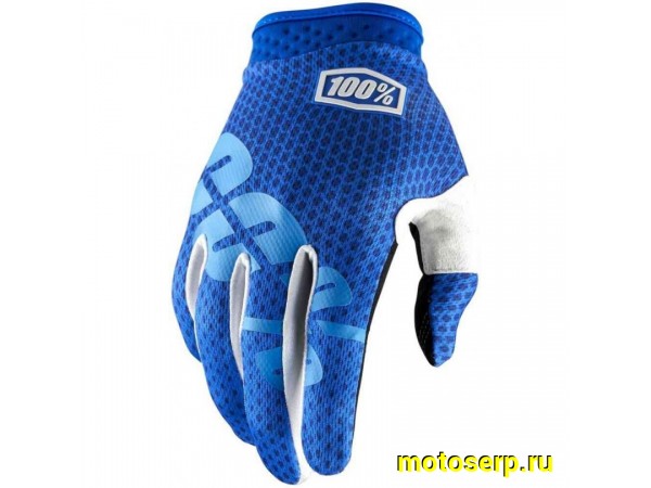 Купить  Перчатки 100% Ridefit Glove Fluo синий/белый (M) (реплика) (пар) (Кокурин купить с доставкой по Москве и России, цена, технические характеристики, комплектация фото  - motoserp.ru