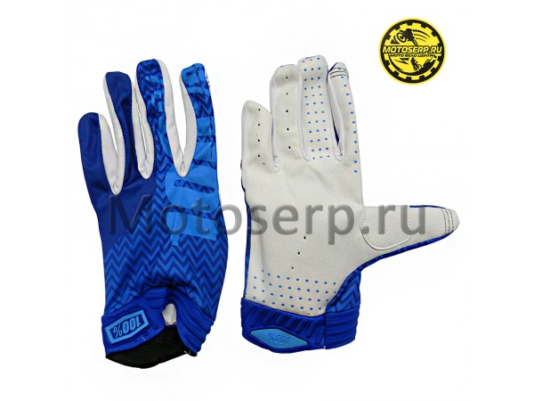 Купить  Перчатки 100% Ridefit Glove Fluo синий/белый (S) (реплика) (пар) (Кокурин купить с доставкой по Москве и России, цена, технические характеристики, комплектация фото  - motoserp.ru
