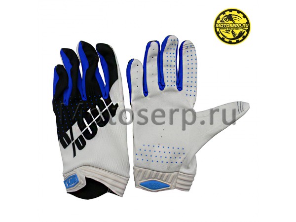 Купить  Перчатки 100% Ridefit Glove Fluo синий/белый/черные (XXL) (реплика) (пар) (Кокурин купить с доставкой по Москве и России, цена, технические характеристики, комплектация фото  - motoserp.ru