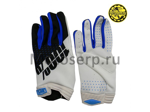 Купить  Перчатки 100% Ridefit Glove Fluo синий/белый/черные  (L) (реплика) (пар) (Кокурин купить с доставкой по Москве и России, цена, технические характеристики, комплектация фото  - motoserp.ru