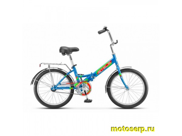 Купить  20" STELS PILOT-310 синий (Стелс Пилот-310) 20"; 1ск; рама-сталь; тормоз-ножной; багажник (шт) (ART  купить с доставкой по Москве и России, цена, технические характеристики, комплектация фото  - motoserp.ru