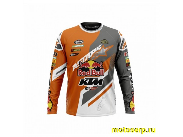 Купить  Джерси (футболка для мотокросса) V-RUS AlpineStars KTM (цвет: Red Bull (оранжевый/серый) (L) (шт) (МотоЯ купить с доставкой по Москве и России, цена, технические характеристики, комплектация фото  - motoserp.ru