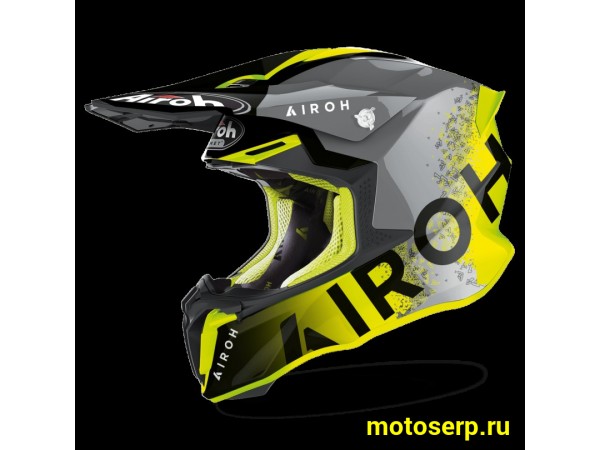 Купить  Шлем Кросс AIROH TWIST 2.0 BIT (YELLOW GLOSS) (XL) (шт) (AIROH купить с доставкой по Москве и России, цена, технические характеристики, комплектация фото  - motoserp.ru