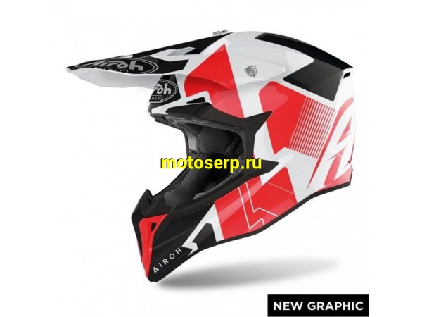 Купить  Шлем Кросс AIROH WRAAP RAZE RED GLOSS (XXL) (шт) (AIROH купить с доставкой по Москве и России, цена, технические характеристики, комплектация фото  - motoserp.ru