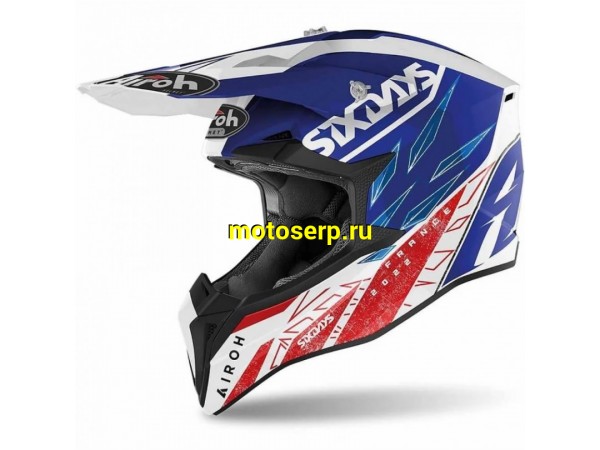 Купить  Шлем Кросс AIROH WRAAP SIXDAYS 2022 FRANCE GLOSS (L) (шт) (AIROH купить с доставкой по Москве и России, цена, технические характеристики, комплектация фото  - motoserp.ru