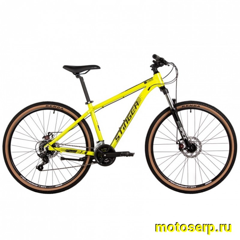 Купить  27.5" STINGER ELEMENT желтый (16") (СТИНГЕР ЭЛЕМЕНТ) 27.5" горный; 14ск; рама-алюминий; тормоз-Disk; вилка пружинно-эластомерная (шт) (ART купить с доставкой по Москве и России, цена, технические характеристики, комплектация фото  - motoserp.ru