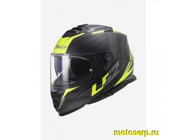 Купить  Шлем закрытый LS2 FF800 STORM NERVE Matt Black Yellow (XXL) интеграл (шт) (LS2 купить с доставкой по Москве и России, цена, технические характеристики, комплектация фото  - motoserp.ru