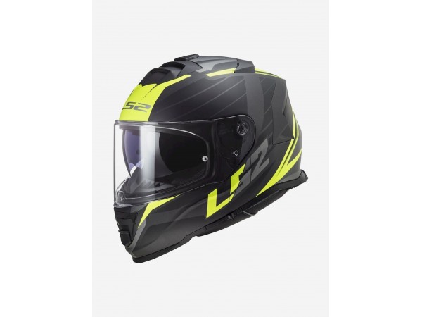 Купить  Шлем закрытый LS2 FF800 STORM NERVE Matt Black Yellow (XXL) интеграл (шт) (LS2 купить с доставкой по Москве и России, цена, технические характеристики, комплектация фото  - motoserp.ru