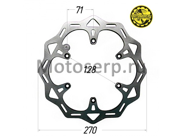 Купить  Диск тормозной передний (270x128) (отв:6x71) Regulmoto Aqua, Dyna, Legend 300, Holeshot, Crosstrec (шт) (Regul 103497 купить с доставкой по Москве и России, цена, технические характеристики, комплектация фото  - motoserp.ru