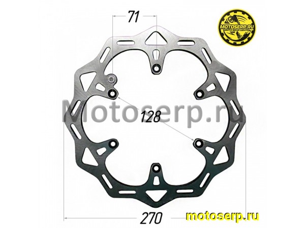 Купить  Диск тормозной передний (270x128) (отв:6x71) Regulmoto Aqua, Dyna, Legend 300, Holeshot, Crosstrec (шт) (Regul 103497 купить с доставкой по Москве и России, цена, технические характеристики, комплектация фото  - motoserp.ru