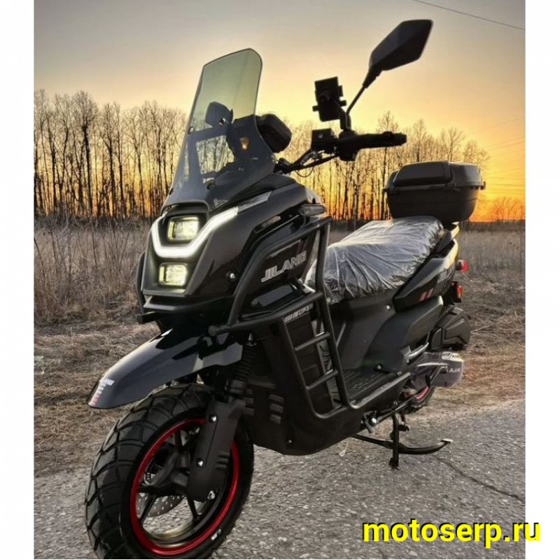 Купить  Скутер Jilang TANK-3 EFI 50сс 12/12" ИНЖЕКТОР, дикс/диск, дуги, кофр, держатель телефона, кофр (шт) 01700 (Jilang  (К-дар купить с доставкой по Москве и России, цена, технические характеристики, комплектация фото  - motoserp.ru