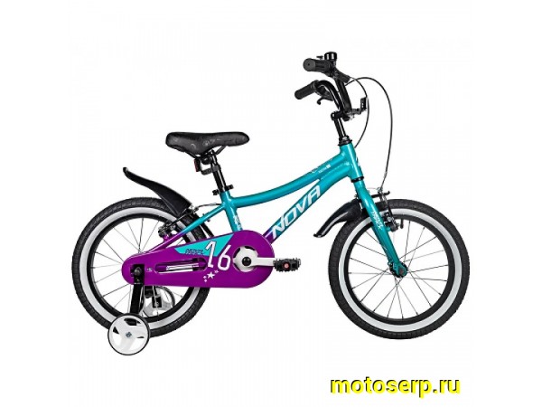 Купить  16" NOVATRACK KATRINA бирюзовый (НОВАТРЕК КАТРИНА) 16"; 1ск ; рама-алюм; тормоз-V-Brake (шт) (ART (M купить с доставкой по Москве и России, цена, технические характеристики, комплектация фото  - motoserp.ru