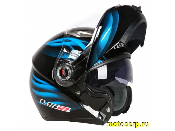 Купить  Шлем трансформер (модуляр) LS2 FF370 ЧЕРНЫЙ-СИНИЙ р-р. L (шт) (Кокурин купить с доставкой по Москве и России, цена, технические характеристики, комплектация фото  - motoserp.ru