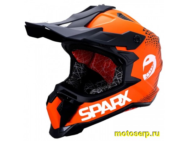 Купить  Шлем Кросс SPARX Raptor (JH-601) оранжевый/черный р-р S (шт) (CK купить с доставкой по Москве и России, цена, технические характеристики, комплектация фото  - motoserp.ru