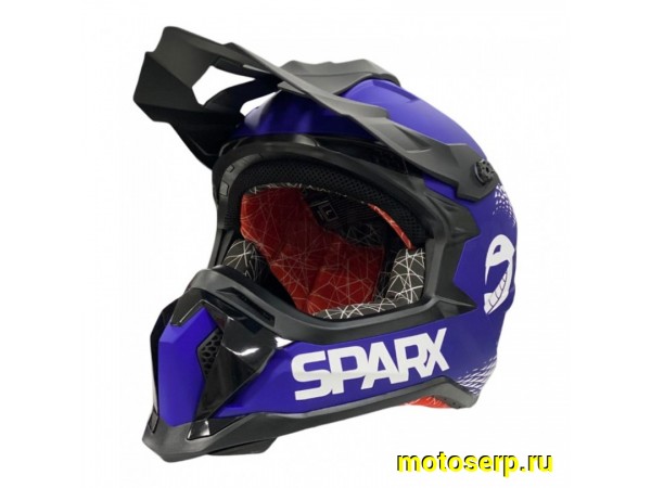 Купить  Шлем Кросс SPARX Raptor (JH-601) синий/черный р-р L (шт) (CK купить с доставкой по Москве и России, цена, технические характеристики, комплектация фото  - motoserp.ru