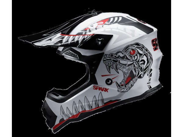 Купить  Шлем Кросс (Детский) SPARX Jet Monster белый ЛЮМИНИСЦЕНТНЫЙ р-р YM (шт) (CK купить с доставкой по Москве и России, цена, технические характеристики, комплектация фото  - motoserp.ru