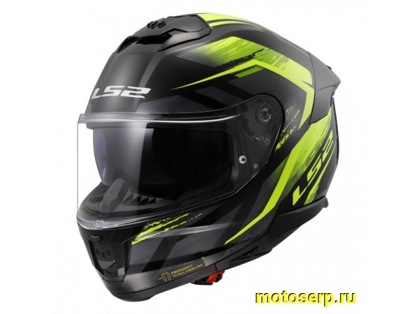Купить  Шлем закрытый LS2 FF808 STREAM 2 FURY black Hi-Vis Yellow (S) интеграл (шт) (LS2 купить с доставкой по Москве и России, цена, технические характеристики, комплектация фото  - motoserp.ru