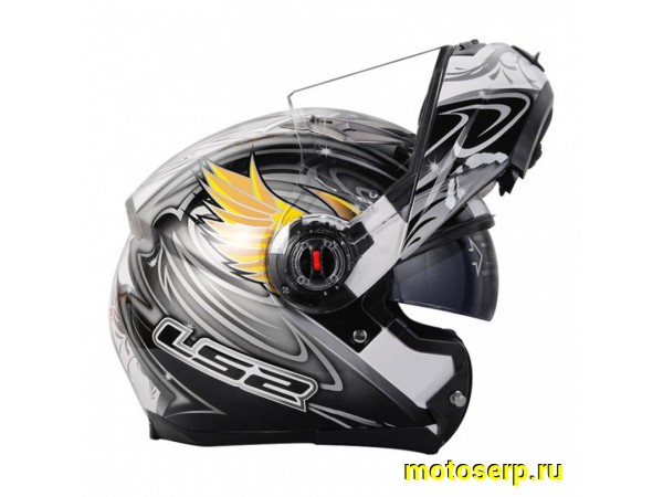 Купить  Шлем трансформер (модуляр) LS2 FF370 СЕРЫЙ-ЖЕЛТЫЙ КРЫЛЬЯ р-р. L (шт) (Кокурин купить с доставкой по Москве и России, цена, технические характеристики, комплектация фото  - motoserp.ru