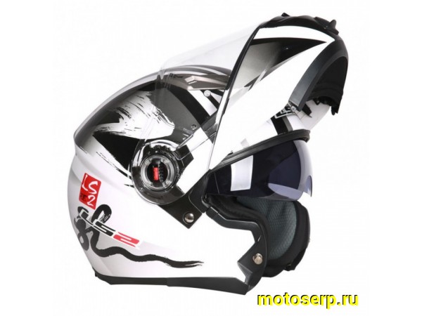 Купить  Шлем трансформер (модуляр) LS2 FF370 БЕЛЫЙ-СЕРЫЙ р-р. L (шт) (Кокурин купить с доставкой по Москве и России, цена, технические характеристики, комплектация фото  - motoserp.ru