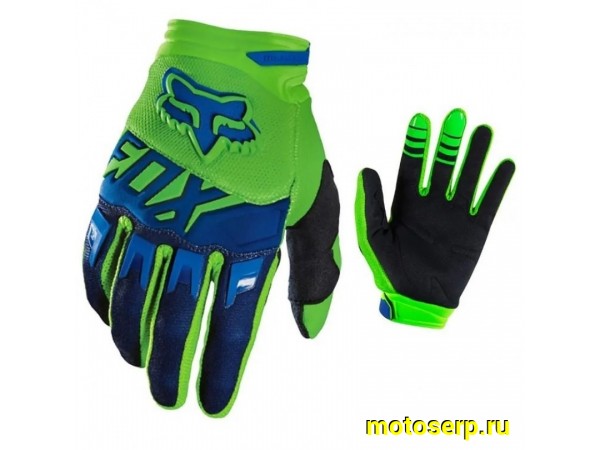 Купить  Перчатки Fox Dirtpaw Race черный/синий/салатовый (XS) (реплика) (пар) (Кокурин  купить с доставкой по Москве и России, цена, технические характеристики, комплектация фото  - motoserp.ru