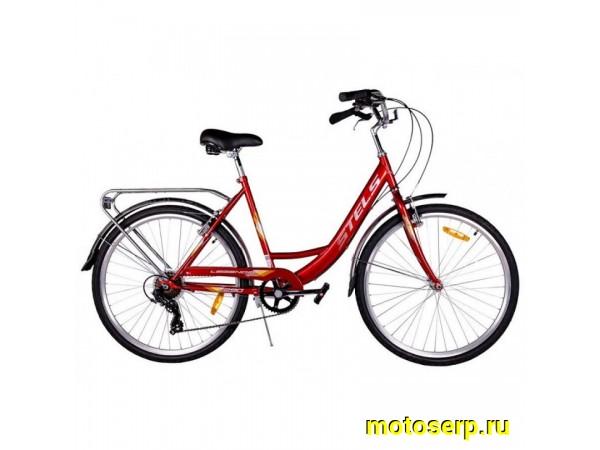 Купить  26" STELS LEGENDA 290 26V красный (СТЕЛС ЛЕГЕНДА 290 26В) 26"; 7ск; рама-сталь; тормоз-V-Brake; багажник (шт) (ART купить с доставкой по Москве и России, цена, технические характеристики, комплектация фото  - motoserp.ru