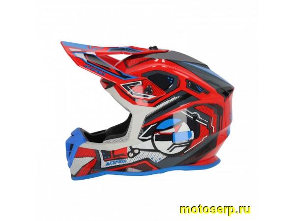 Купить  Шлем Кросс Acerbis Linear 22-06 Red/Blue (XL) (шт) (0 купить с доставкой по Москве и России, цена, технические характеристики, комплектация фото  - motoserp.ru