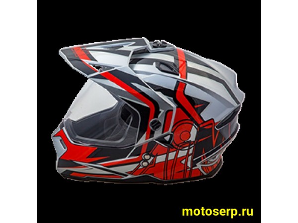 Купить  Шлем Кросс AIM JK802S (мотард) Red/Black/Grey (красный, черный, серый) (XXXL) (шт) (AIM 802-013-XXXL купить с доставкой по Москве и России, цена, технические характеристики, комплектация фото  - motoserp.ru